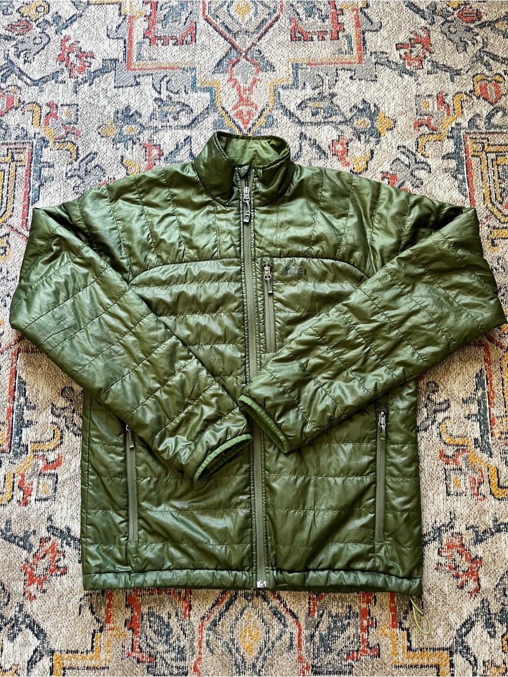 REI Olive Green Quilted Packable Men's Jacket Size M